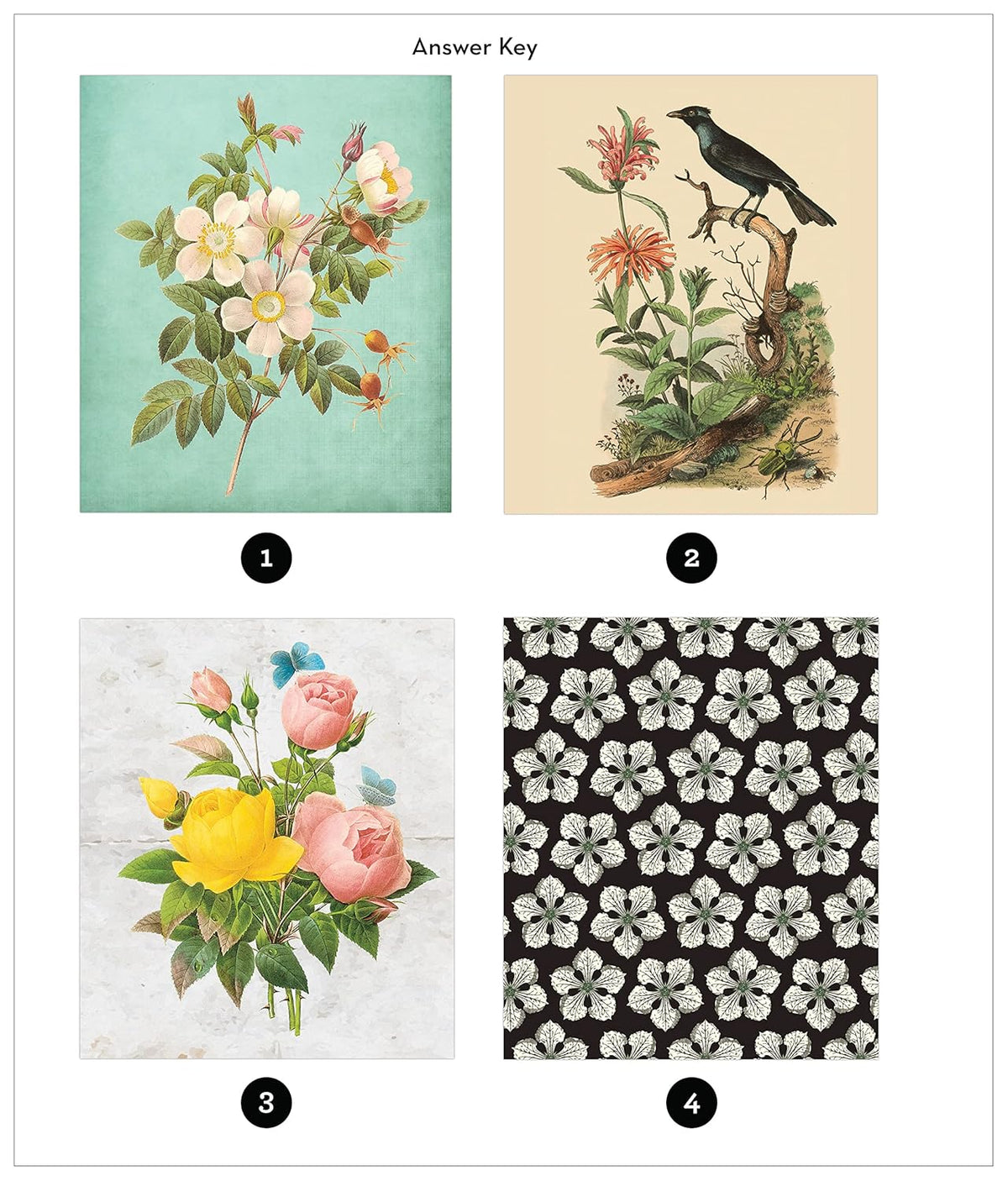 Brain Games Vintage Flowers Stickers