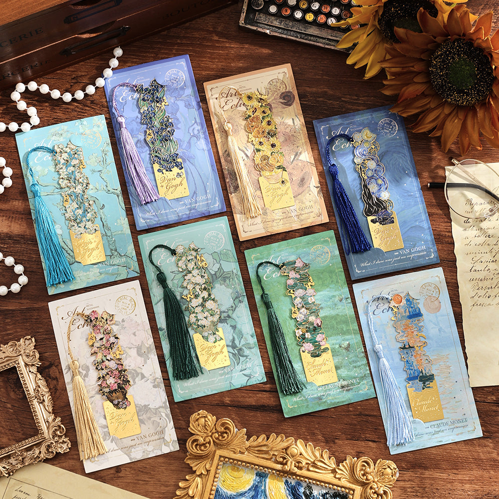 Abstract Cutout Metal Hand Painted Bookmark - Van Gogh Collection