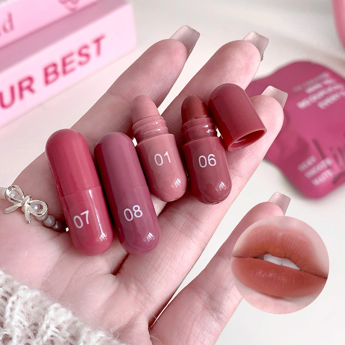 Mini Waterproof MAGIC CASA 12-Color Matte Lipstick Capsule Set