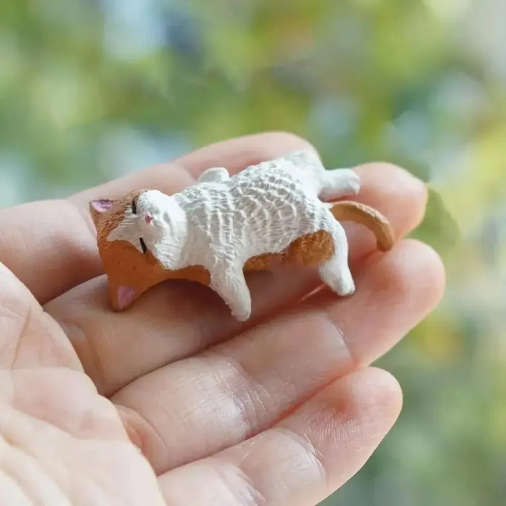 Hand-Painted Mini Cat Desk Figurines