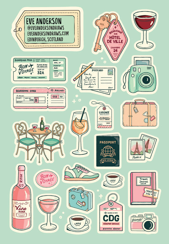 Rosé Mansion Wine Sticker Book