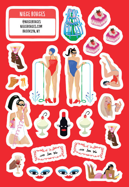 Rosé Mansion Wine Sticker Book