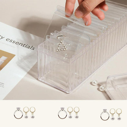 💎 CrystalClear Jewelry Organizer Box with Tranparents Begs