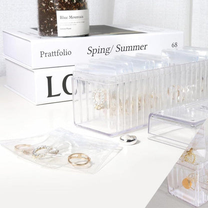 💎 CrystalClear Jewelry Organizer Box with Tranparents Begs