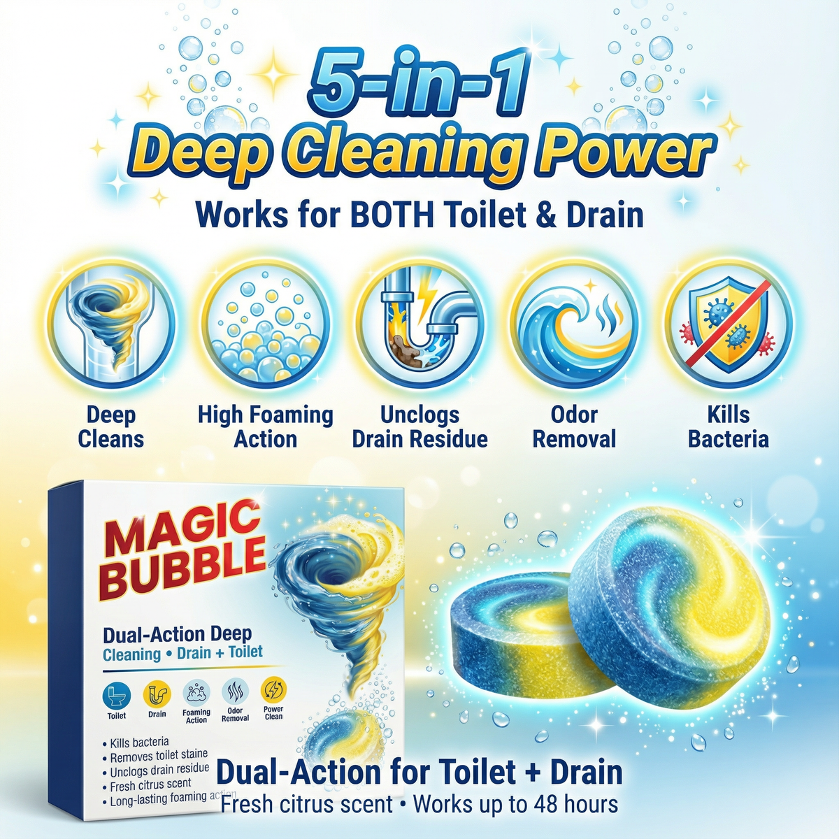 Magic Bubble Toilet Cleaning Tablets