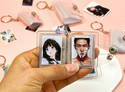 Black Photo Card Key Chain Holder