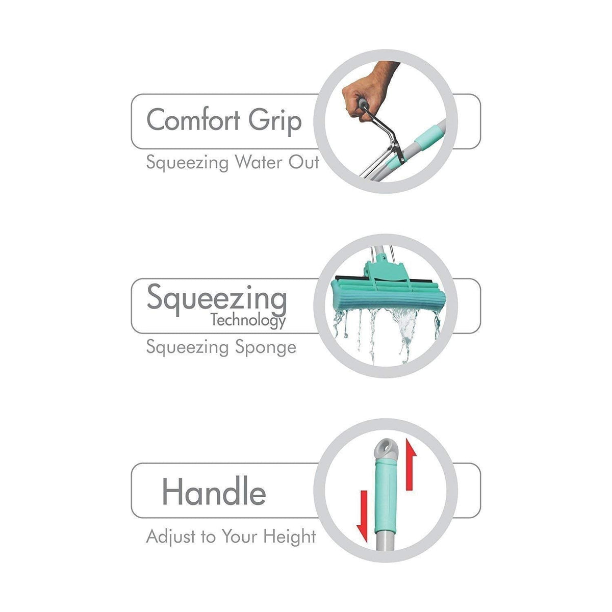 Multi-Purpose 2 In 1 Folding Squeeze Sponge Wiper Mop