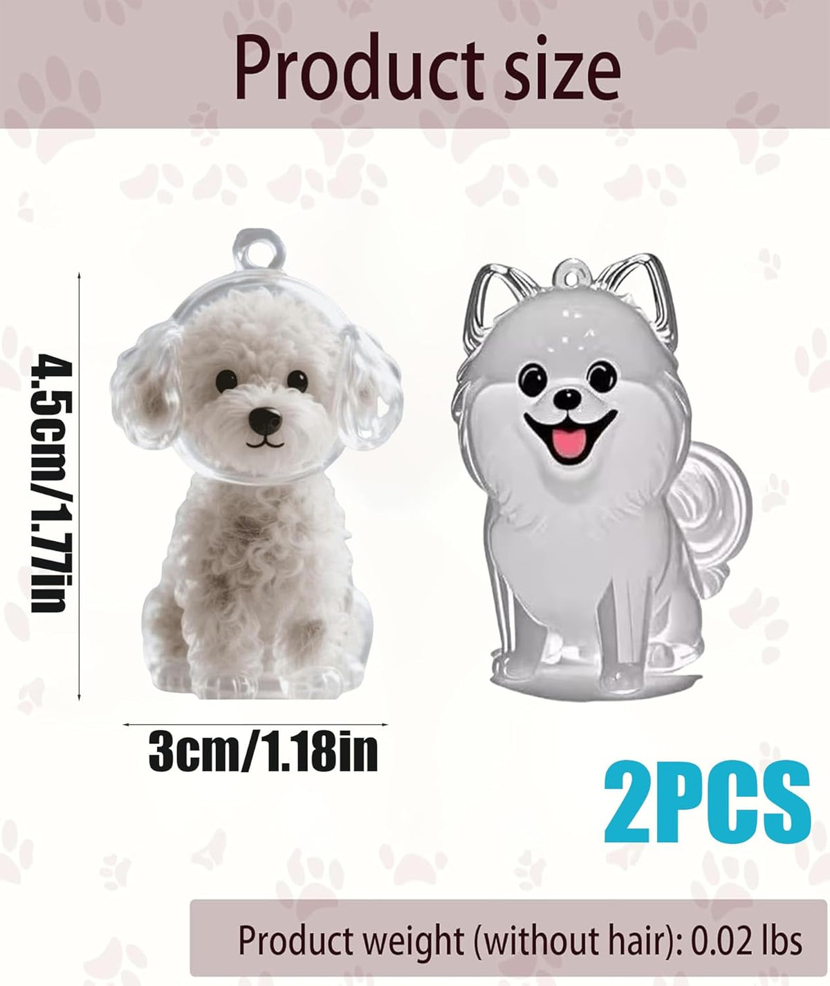 Dog Hair Collector Keychain Charm Memorial Storage