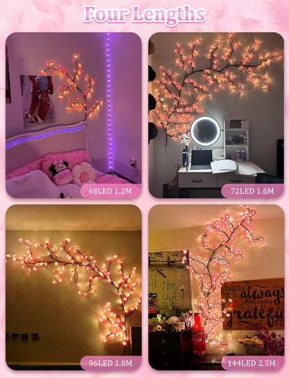 Cherry Blossom Tree Lights, USB Powered Vine With 96 LEDs