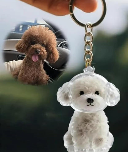 Dog Hair Collector Keychain Charm Memorial Storage