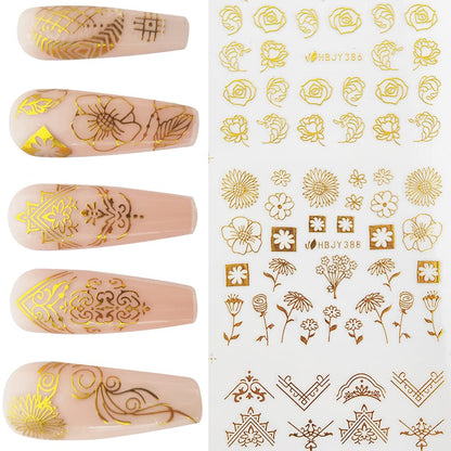 12 Designs  Self-Adhesive Nail Stickers