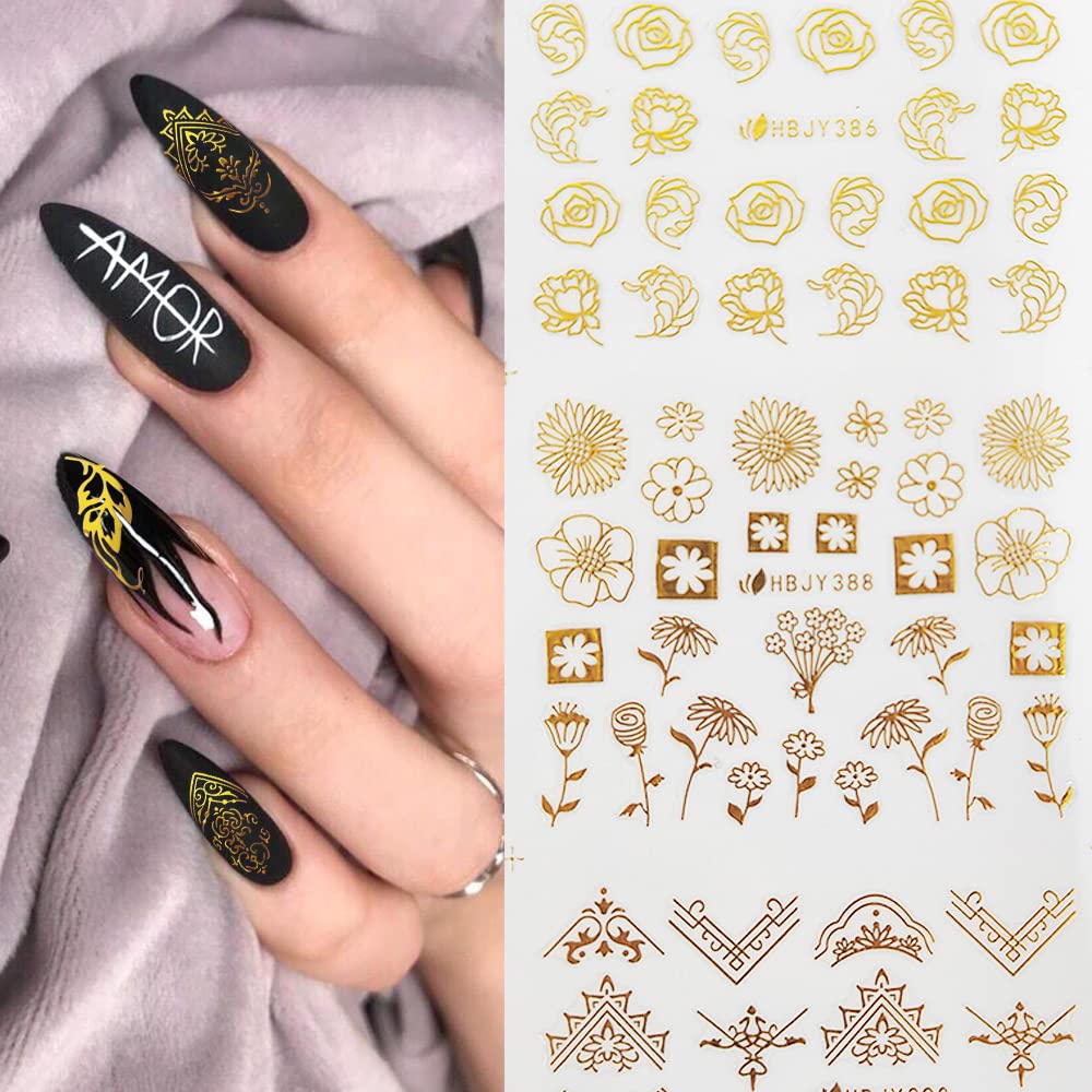 12 Designs  Self-Adhesive Nail Stickers