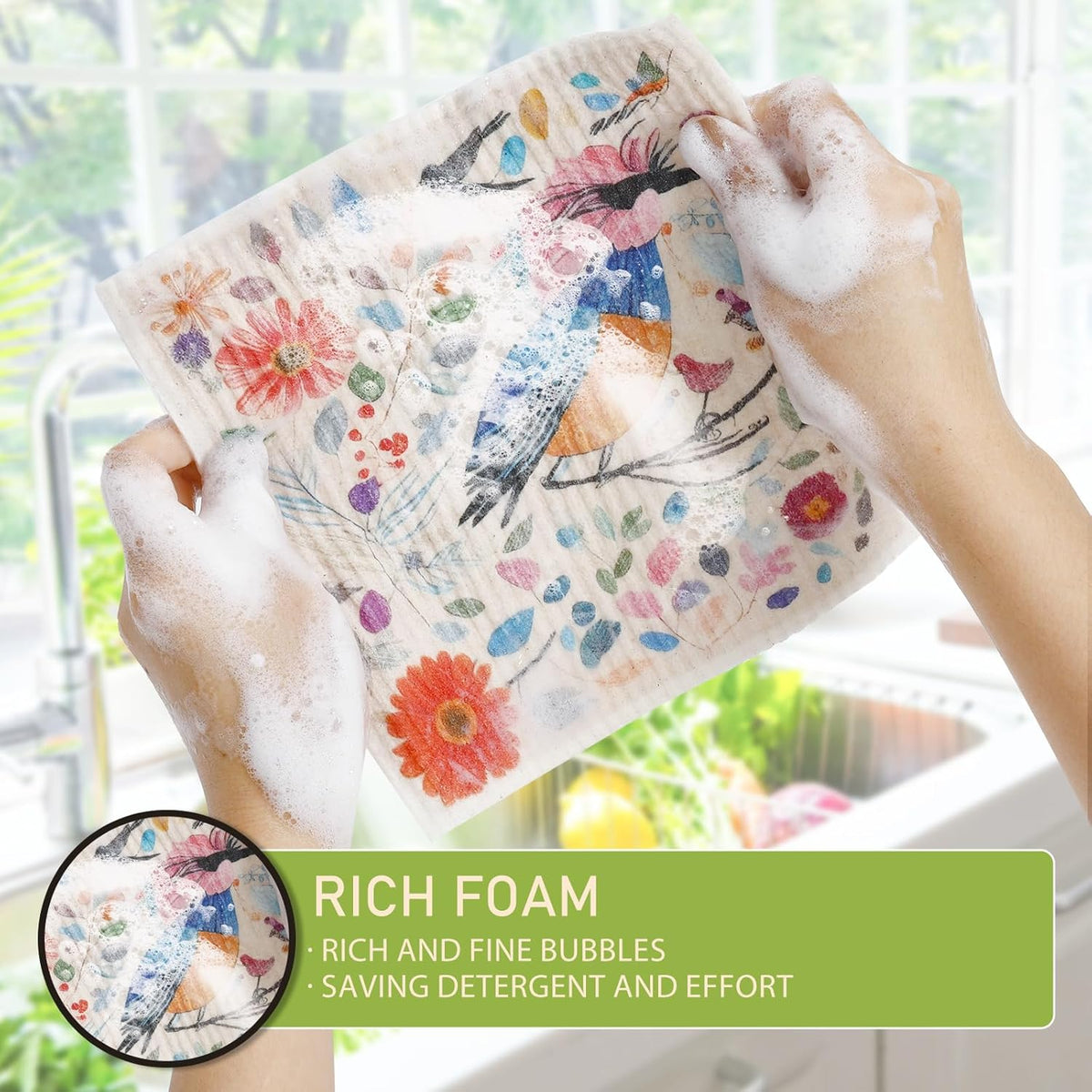 Swedish Dishcloths for Kitchen Reusable Kitchen Towels