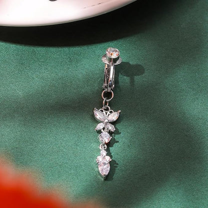 Without piercing Butterfly Clip on Belly Ring