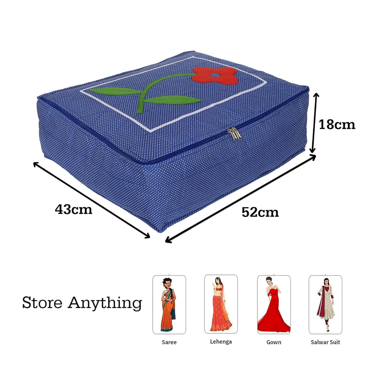 12 Flap Foldable Saree Cover for Clothes Storage Bag
