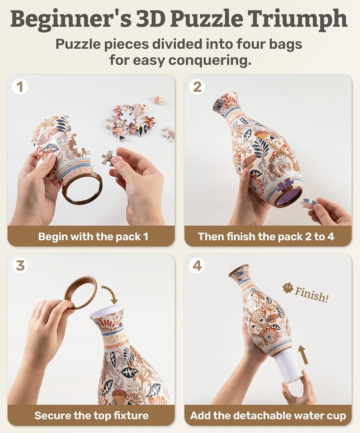 3D Puzzle Flower Vase