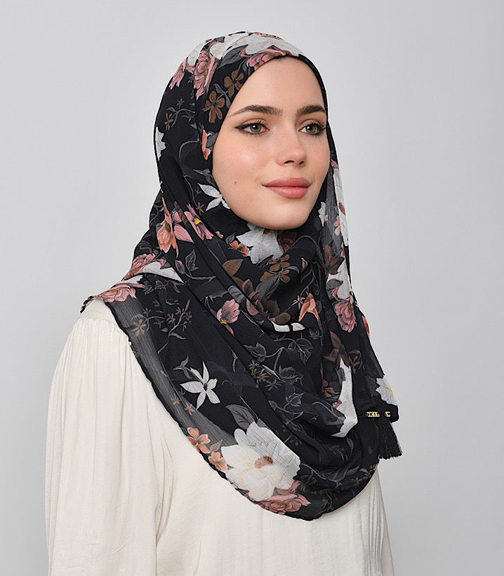 Kashmiri Style Crinkled Chiffon Hijab
