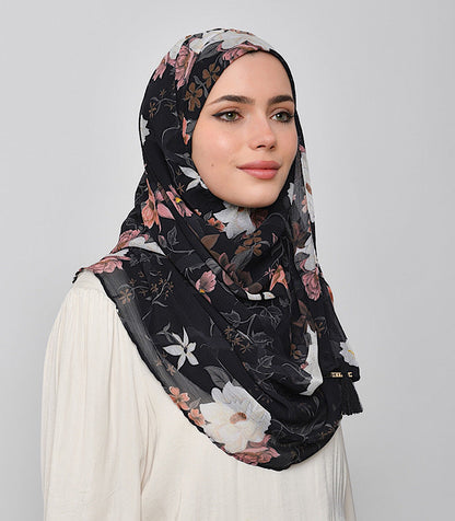 Kashmiri Style Crinkled Chiffon Hijab