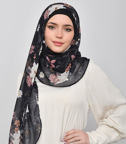 Kashmiri Style Crinkled Chiffon Hijab