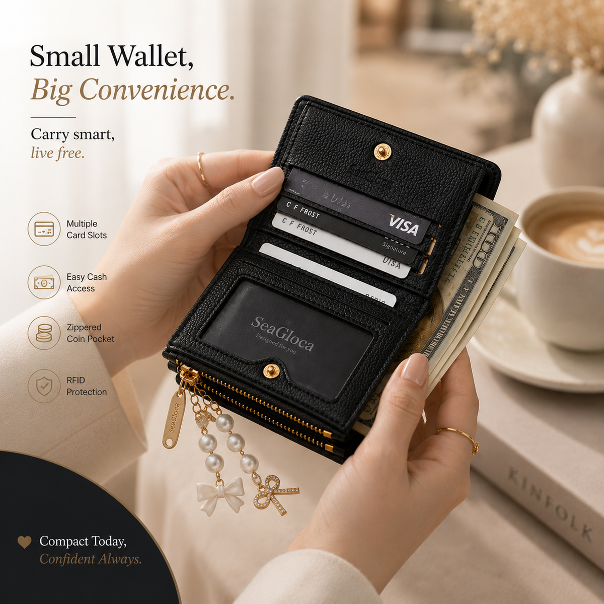 Aesthetic Multi-Purpose Zippered Pocket Purse 👜