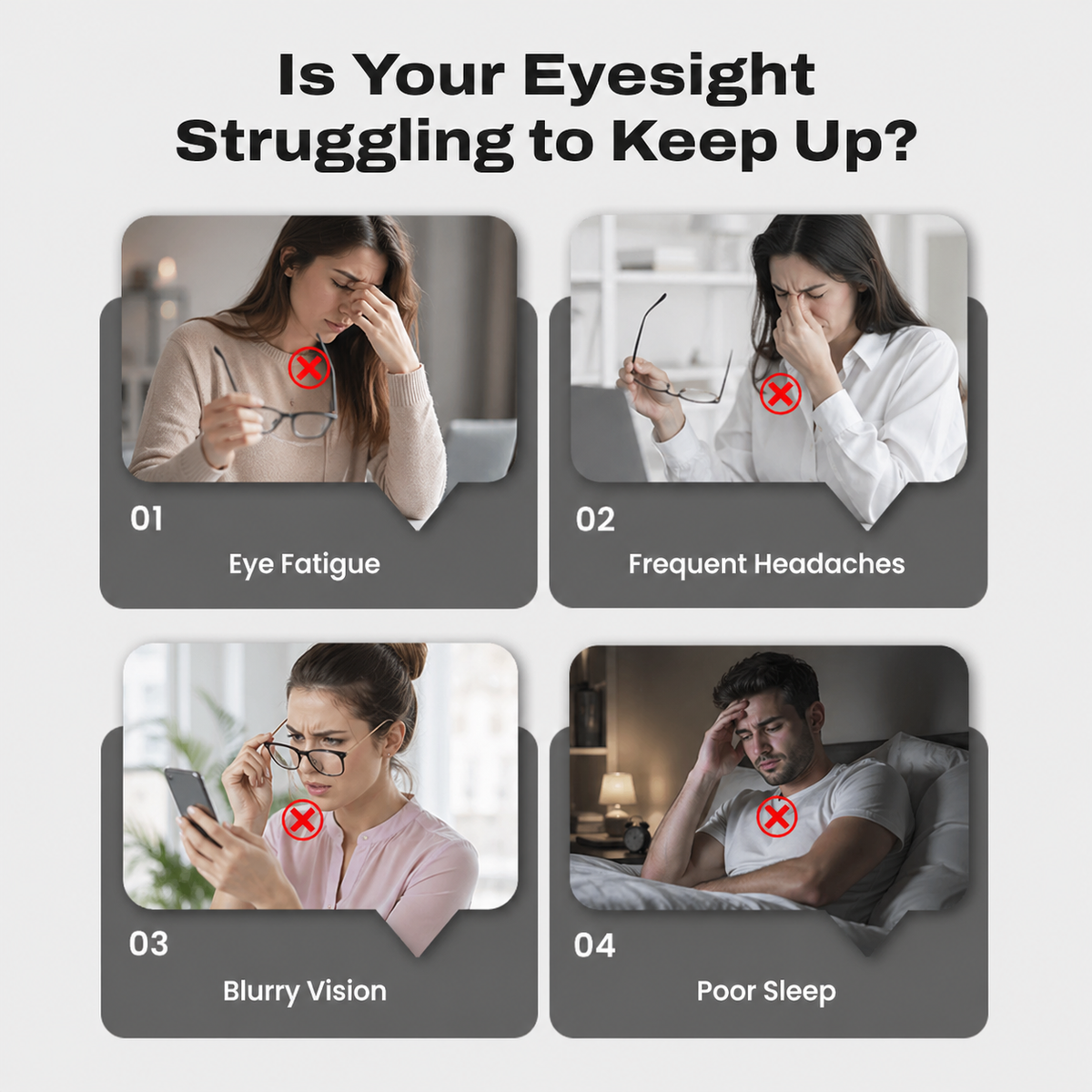 Auto-Zoom Anti-Blue Light Intelligent Glasses