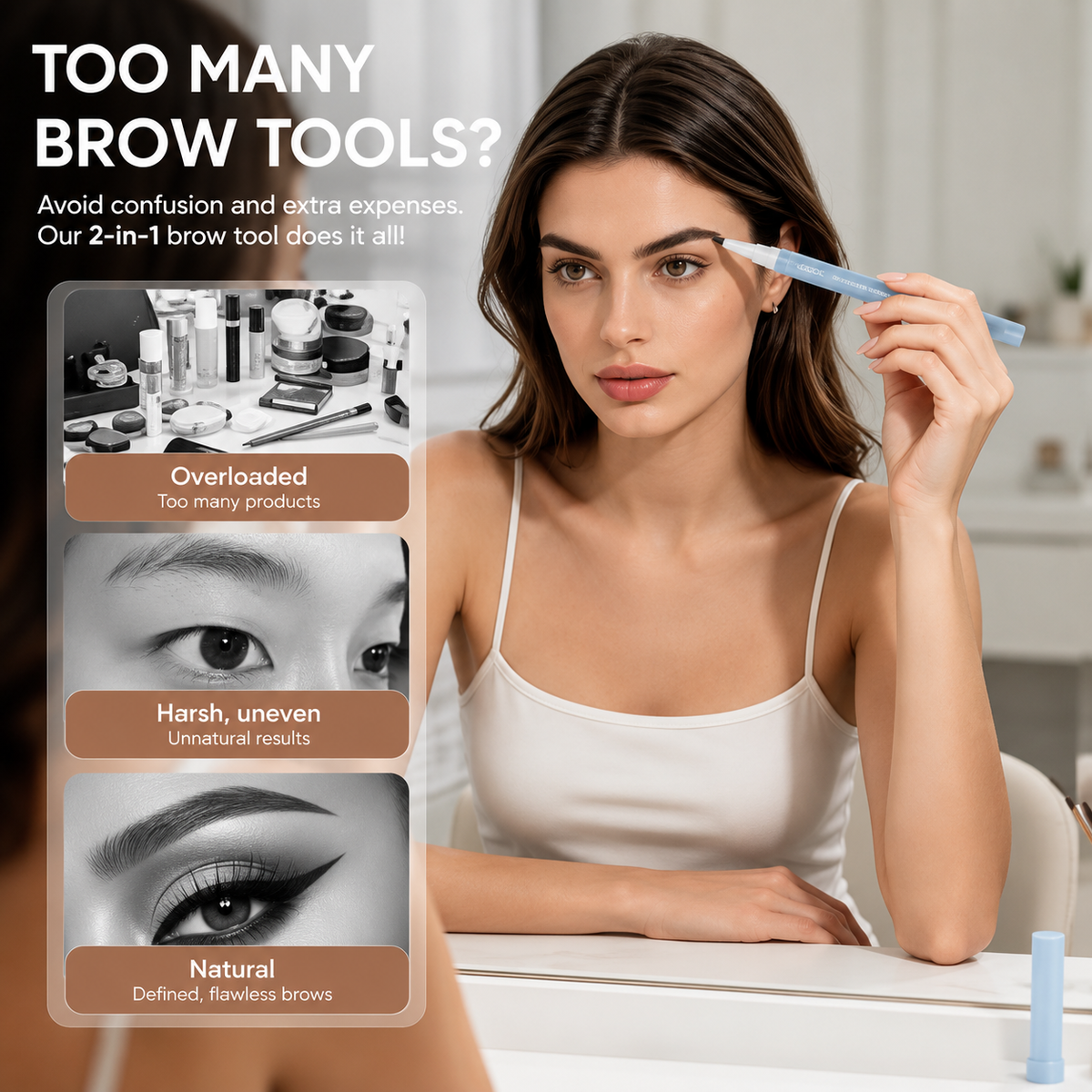 ✨ Dual-Ended Brow Pencil – Waterproof Long-Lasting Eyebrow Definer