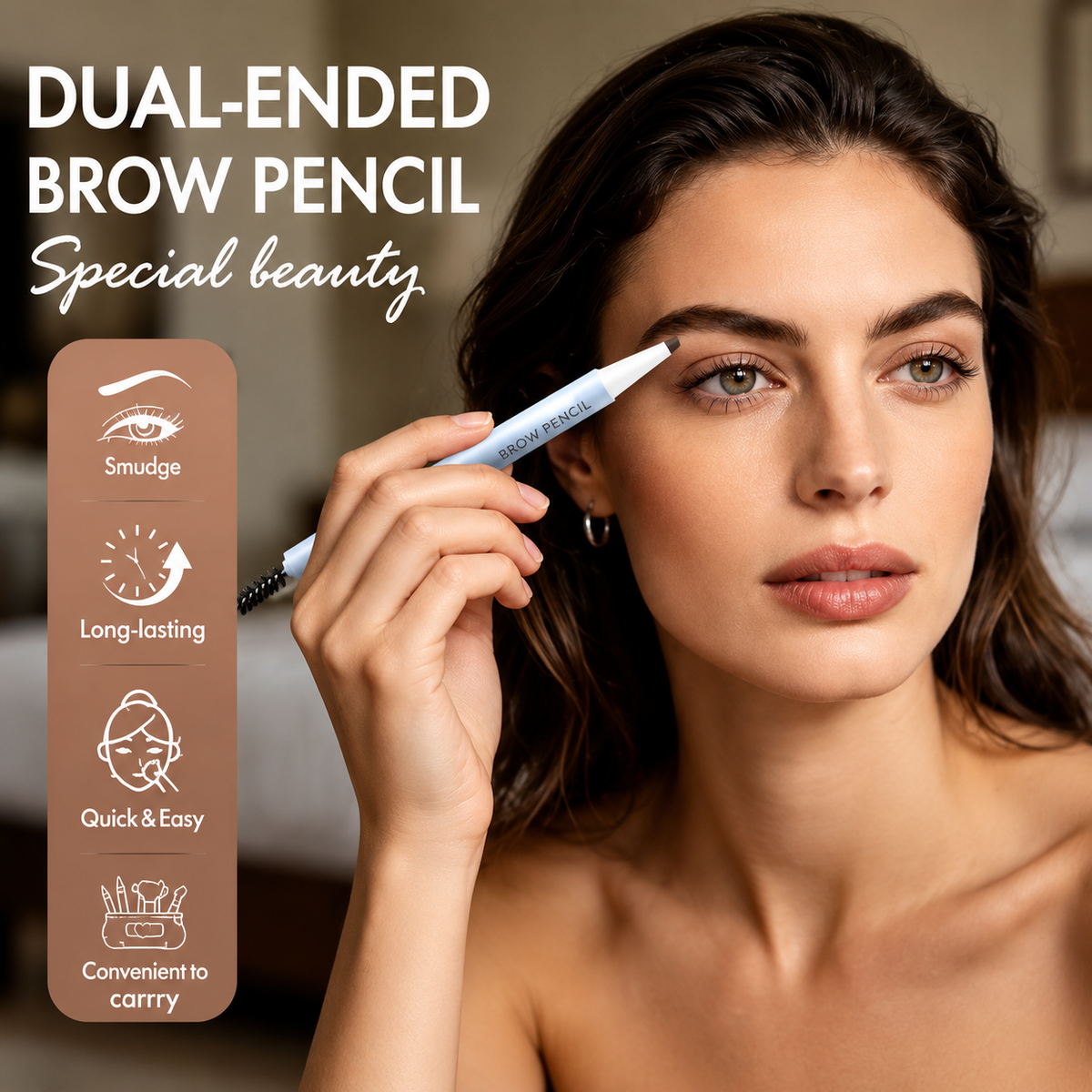 ✨ Dual-Ended Brow Pencil – Waterproof Long-Lasting Eyebrow Definer