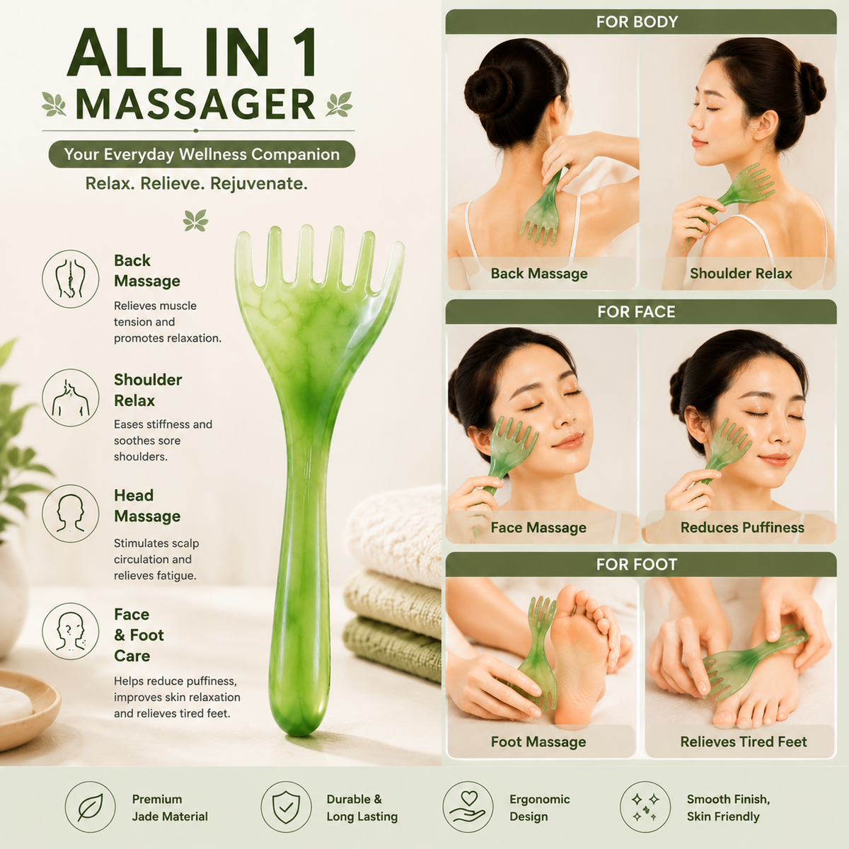Massage Claw Comb – Relaxing Head & Body Massage Tool