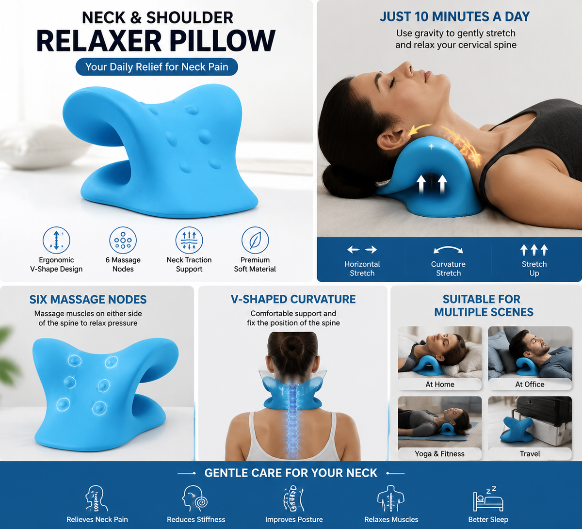 Posture Correction Device for Back Hump, Neck Pain & Shoulder and Back Relief
