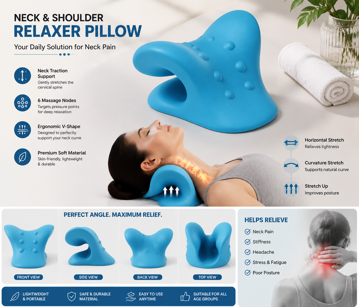 Posture Correction Device for Back Hump, Neck Pain & Shoulder and Back Relief