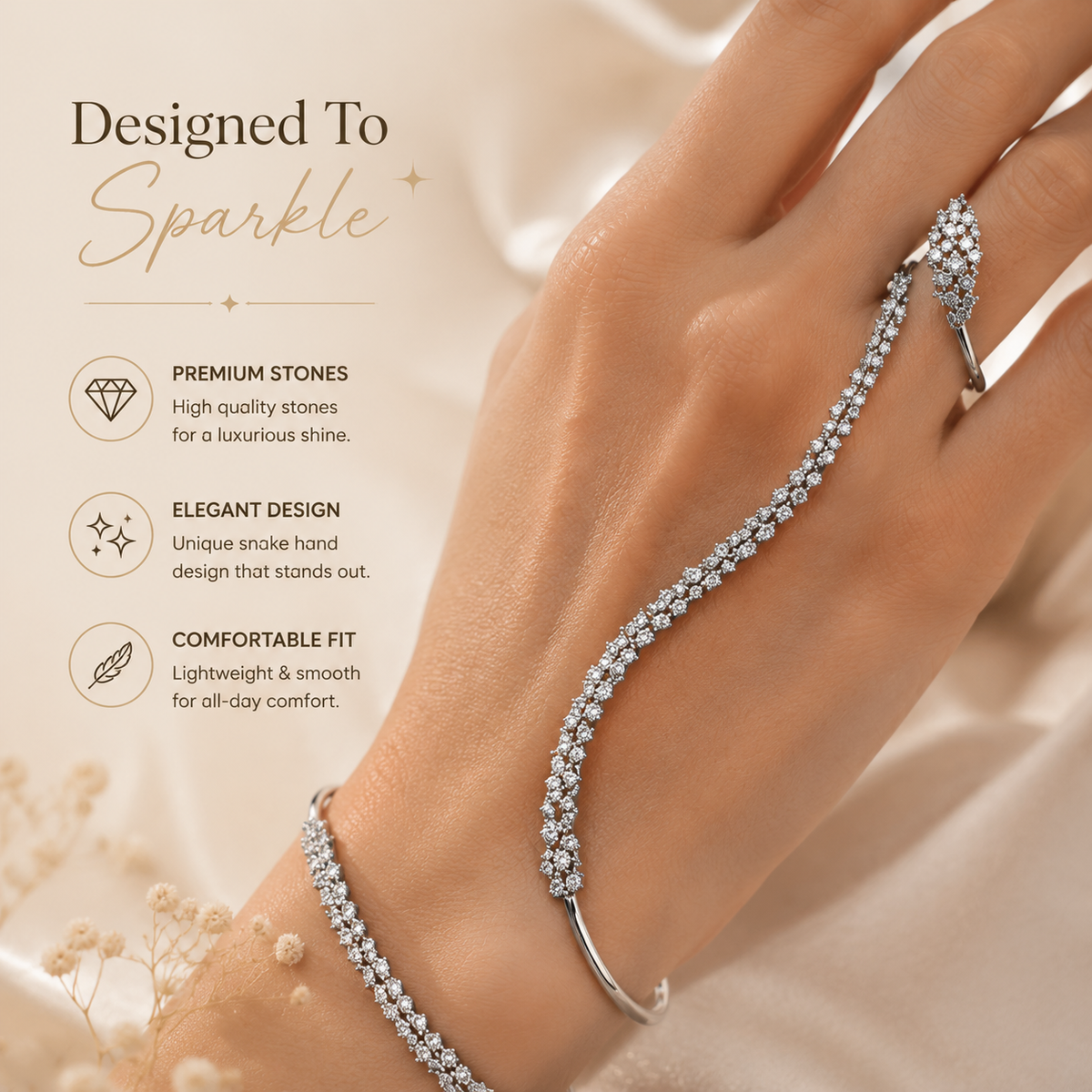 Luxury Crystal Snake Bracelet – Elegant Sparkle For Every Occasion