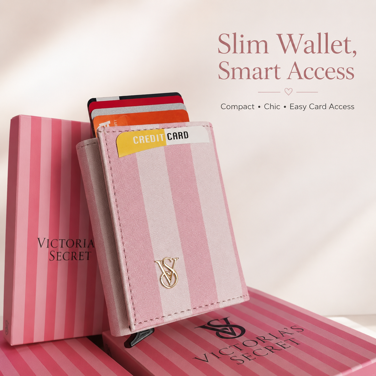 💖 Victoria’s Secret Mini Wallet – Cards & Cash Organizer 💖