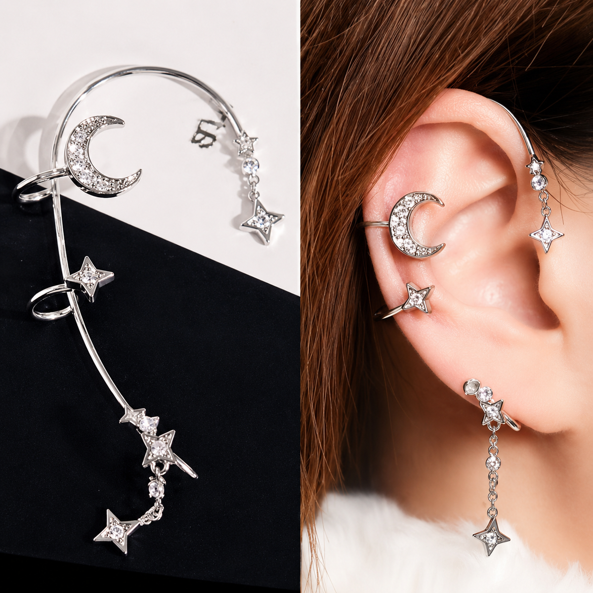 ✨ No-Piercing Glam Ear Cuff