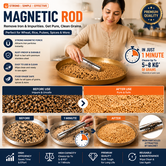 🌾 Magnetic Grain Cleaning Rod – Pure & Safe Grains