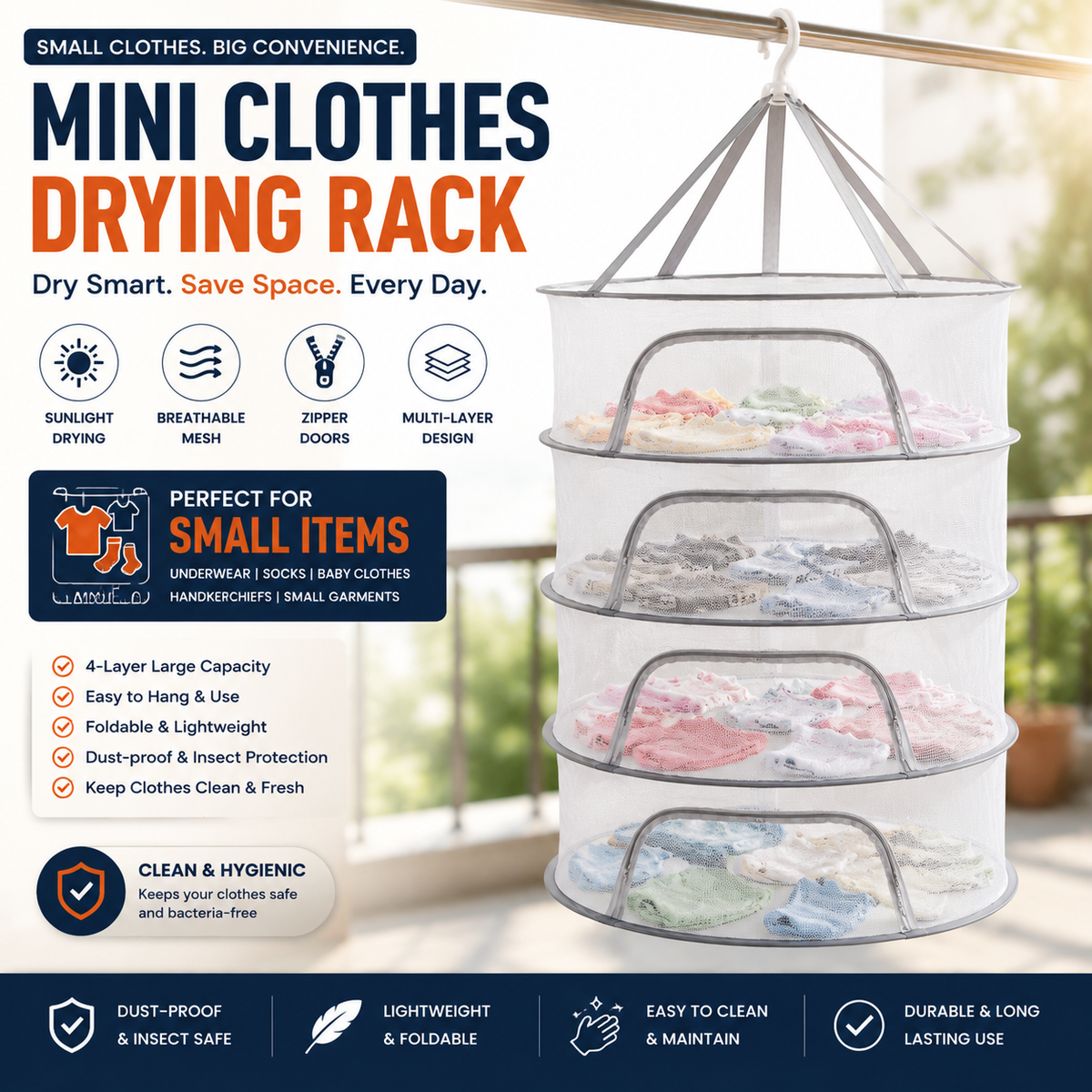Multi-Layer Hanging Storage – Foldable Lightweight & Easy to Hang Anywhere
