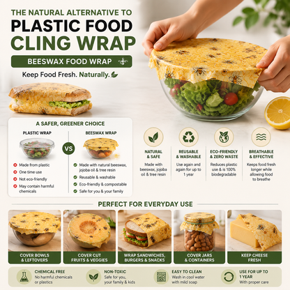 ♻️ Reusable Natural Food Storage Wrap – Freshness Without Waste