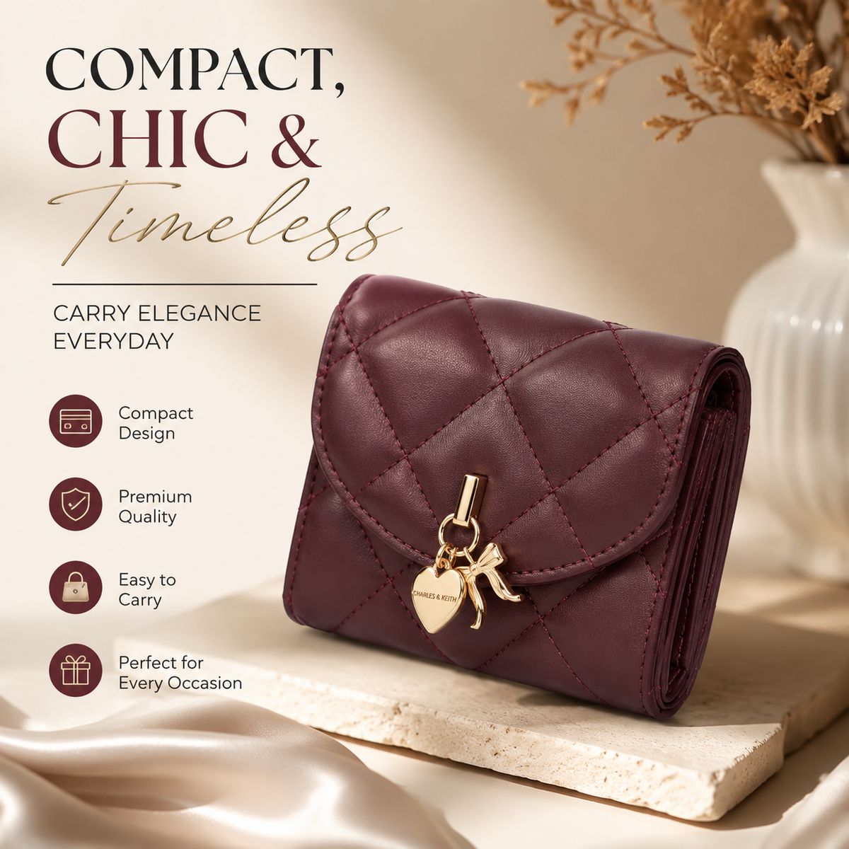 Luxury Compact Wallet For Women – Elegant Design, Smart Storage 🌸