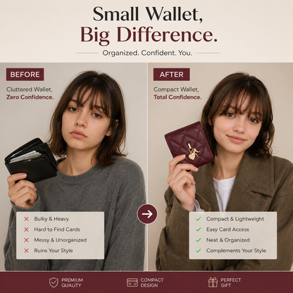 Luxury Compact Wallet For Women – Elegant Design, Smart Storage 🌸