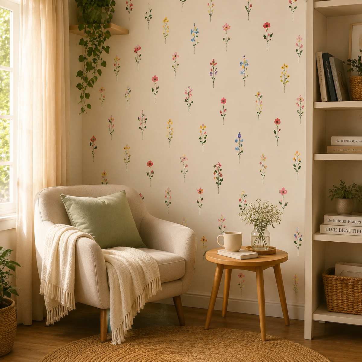 Reusable DIY Floral Bloom Wall Stickers