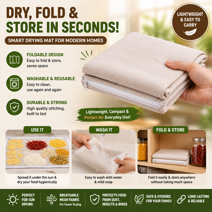 Universal Hygienic Sun Drying Mat for Masala, Haldi, Rice and more