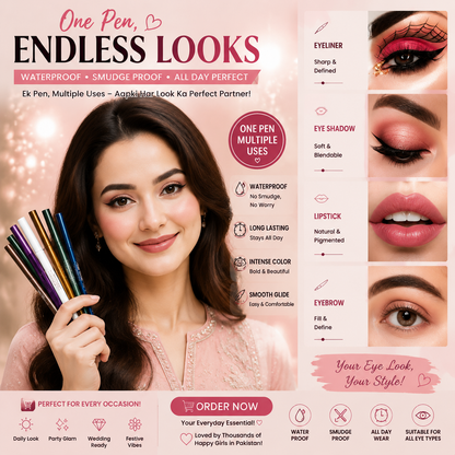 ✨ 4-in-1 Multi-Use Makeup Pencil – Eyes, Lips & Highlight 💄