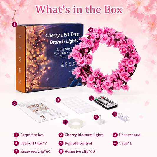 Cherry Blossom Tree Lights, USB Powered Vine With 96 LEDs