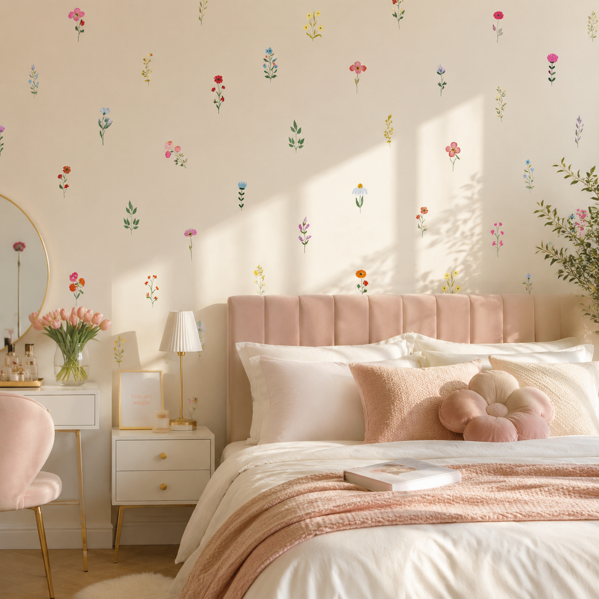 Reusable DIY Floral Bloom Wall Stickers