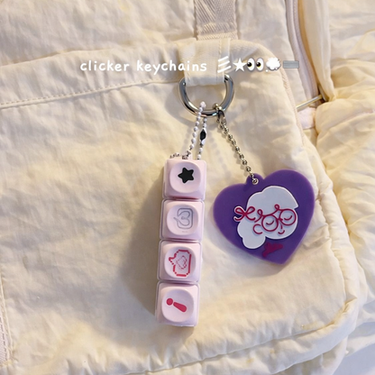 ClickCube Mechanical Keychain With Mini Stickers Pack