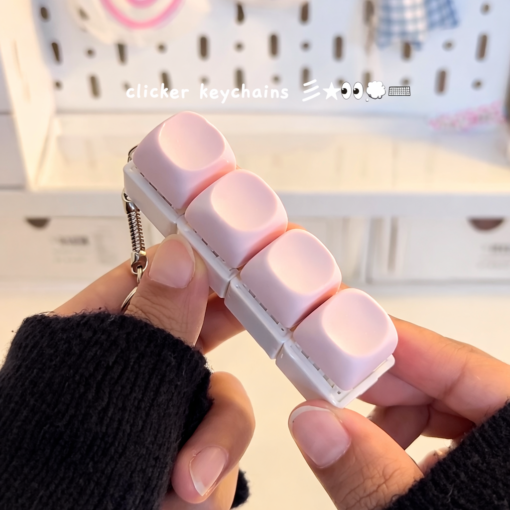 ClickCube Mechanical Keychain With Mini Stickers Pack