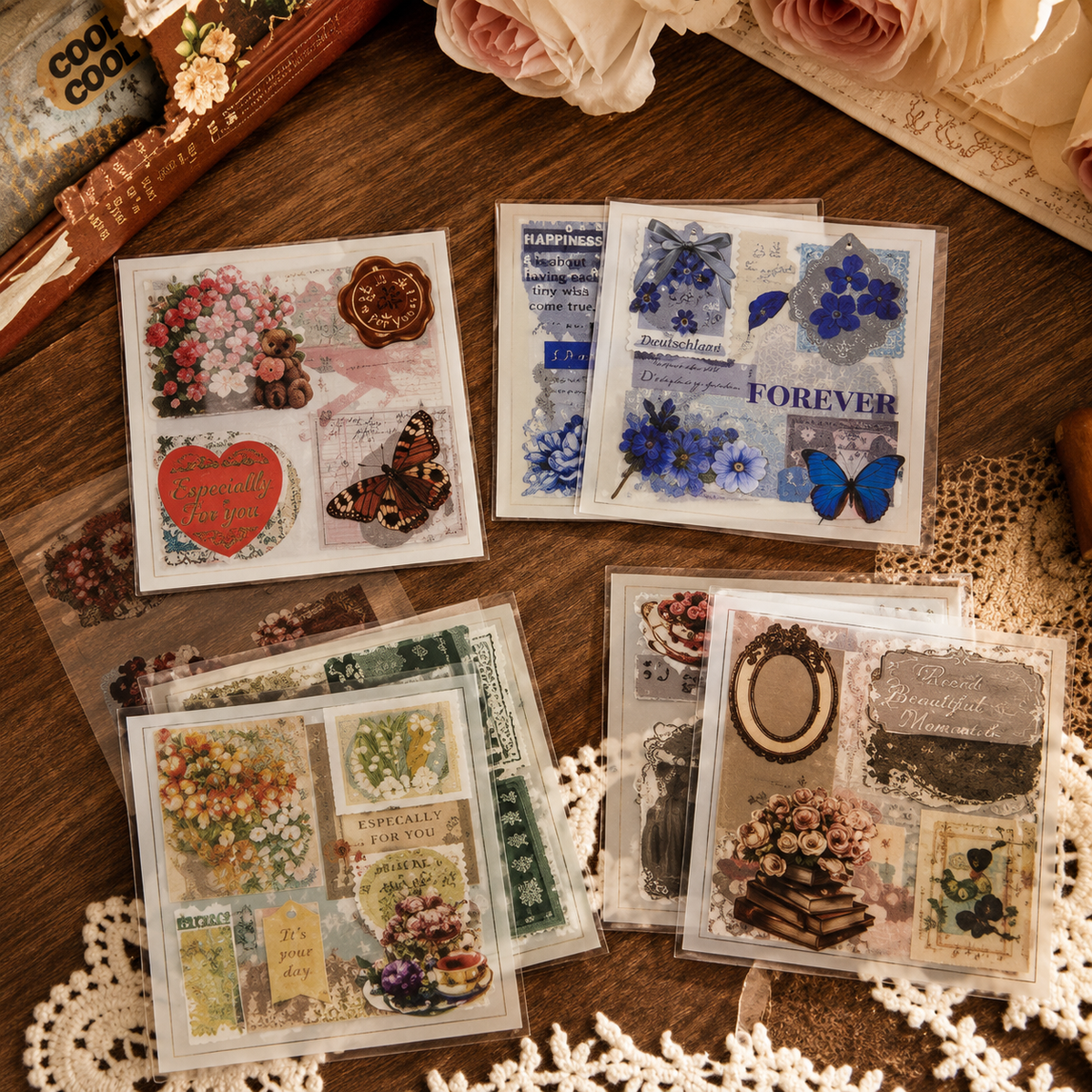 Vintage Gift Box Stickers Creative DIY Ledger Stickers