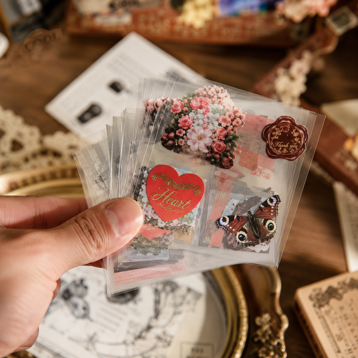 Vintage Gift Box Stickers Creative DIY Ledger Stickers