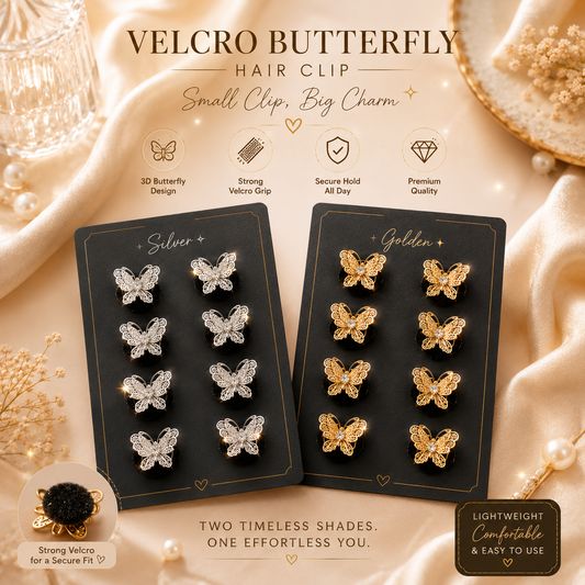Butterfly Velcro Hair Clips Set ✨🦋