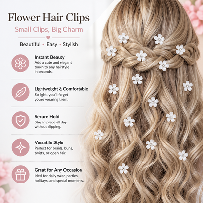Daisy Charm Hair Clips Set