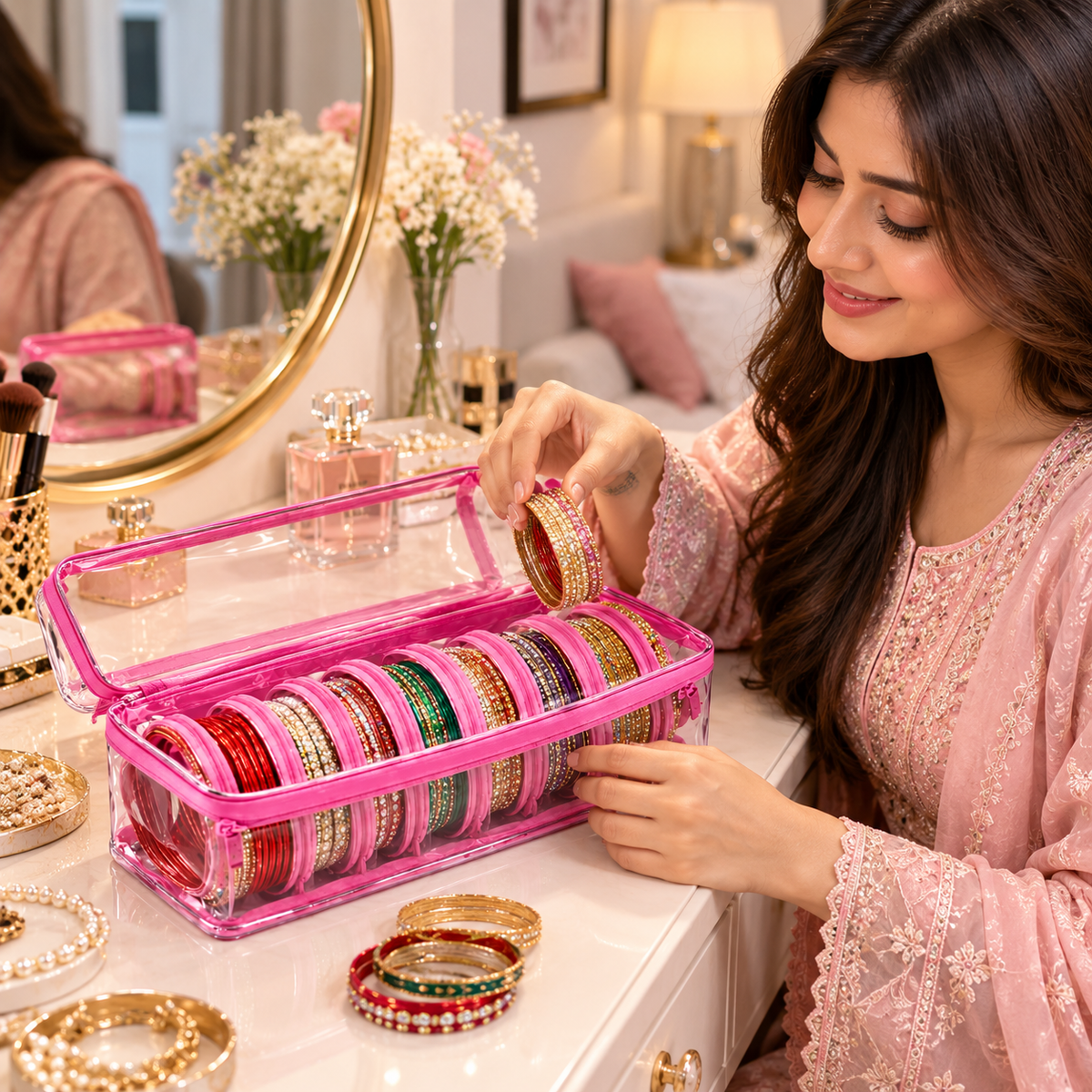 Luxury Bangle Organizer Box – Transparent Jewelry Storage Case